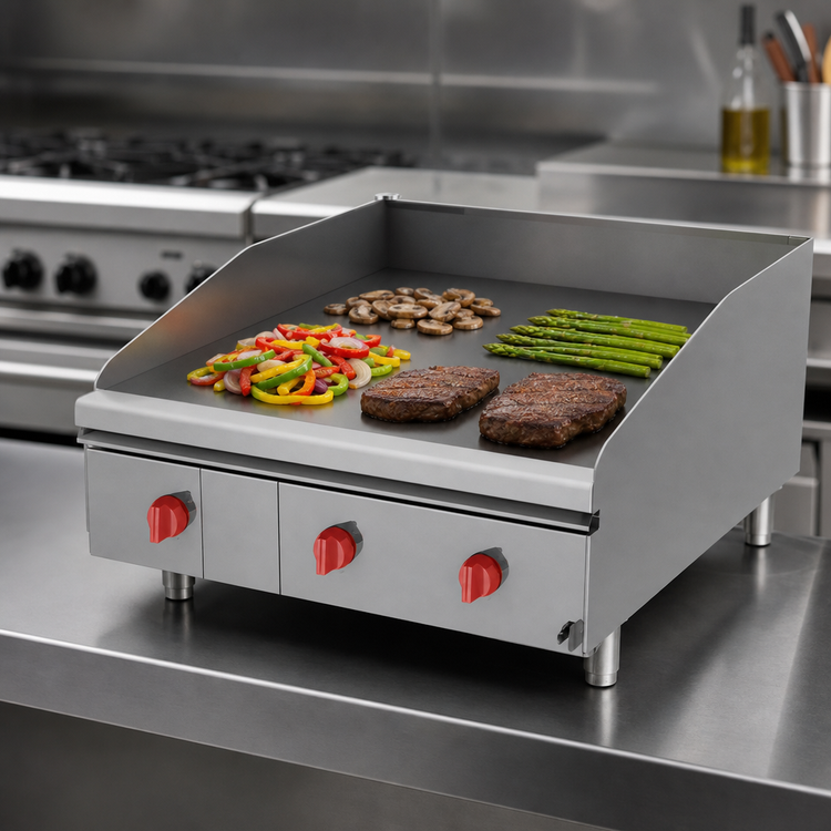 Product image #3 for Lang LG Series 24-Inch Gas Countertop Griddle with 30-Inch Deep Smooth Steel Plate and Solid State Thermostats