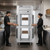 Thumbnail image #3 for Beverage-Air P Series One-Section Pass-Thru Pizza Holding Cabinet with 4 Half-Height Glass Doors, 21.5 Cu. Ft.