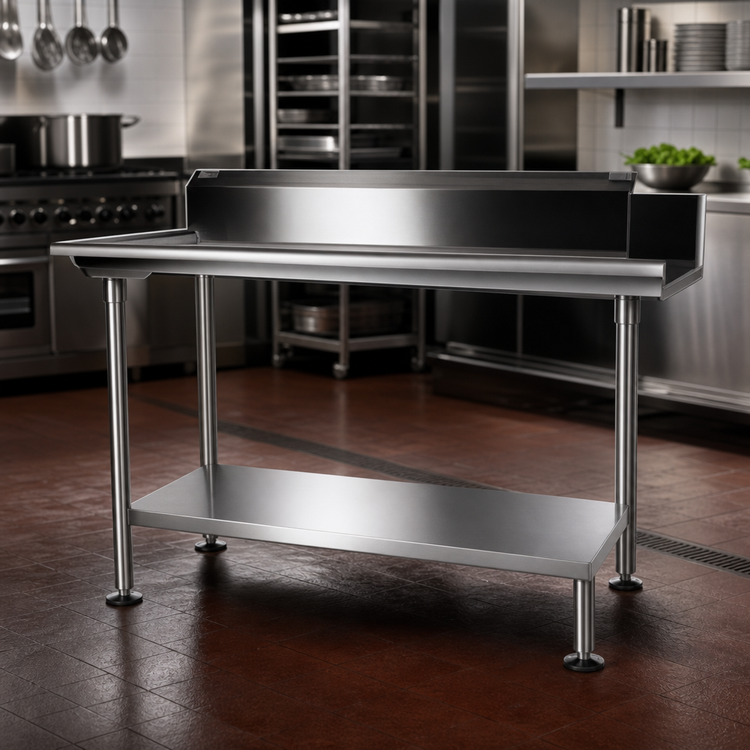Product image #3 for John Boos 90-Inch Stainless Steel Dishtable Undershelf with Adjustable Bullet Feet