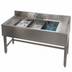 Thumbnail image #4 for BK Resources Slim-Line 3-Compartment Stainless Steel Underbar Sink with Left and Right Drainboards, 72-Inch W