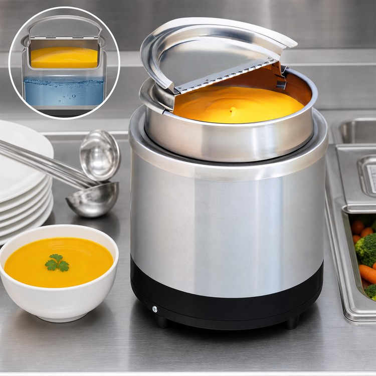 Product image #3 for APW Wyott RW-1V-SP 7-Quart Wet Electric Countertop Food Warmer Package