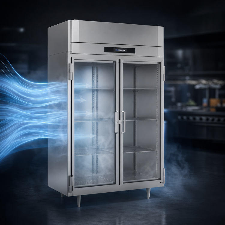 Product image #4 for Victory UltraSpec Two-Section Glass Door Reach-In Freezer, Self-Contained, 44.57 Cu. Ft.