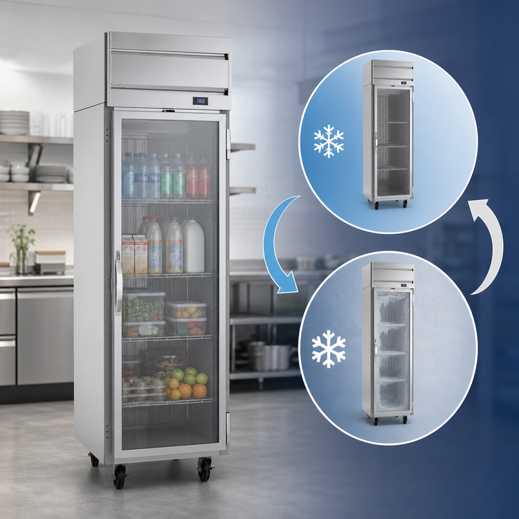 Product image #4 for Beverage-Air Cross Temp® 1-Section Convertible Reach-In Refrigerator/Freezer with Glass Door, Top-Mount Self-Contained, 23.1 Cu. Ft.