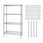 Thumbnail image #3 for Quantum WR63-1242C Stationary Chrome Wire Shelving Starter Kit, 42 x 12 x 63 Inches, 4 Shelves