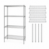 Thumbnail image #3 for Quantum Stationary Chrome Wire Shelving Starter Kit, 42 x 12 x 63 Inches, 4 Shelves
