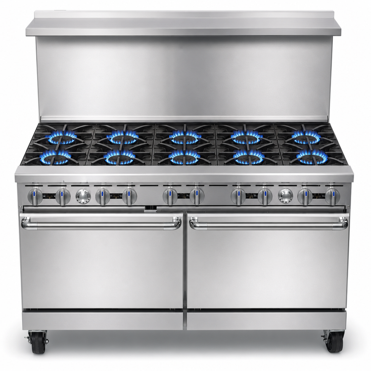 Product image #3 for Imperial Pro Series 60-Inch Gas Restaurant Range with 10 Open Burners, Convection Oven and Standard Oven