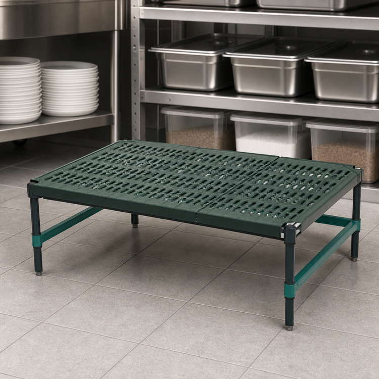 Product image #3 for QuadPlus 36 x 24-Inch Stationary Dunnage Rack with Louvered Polypropylene Mat