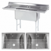 Thumbnail image #3 for Advance Tabco Special Value Series 72-Inch 2-Compartment Fabricated Sink with Left and Right Drainboards