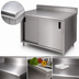 Thumbnail image #3 for Advance Tabco 48-Inch x 30-Inch Enclosed Work Table with 14-Gauge 304 Stainless Steel Top, Cabinet Base, Sliding Doors, Mid-Shelf, and 5-Inch Backsplash