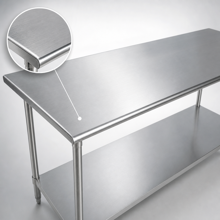 Product image #3 for Advance Tabco 144-Inch x 36-Inch 304 Stainless Steel Work Table with Adjustable Undershelf