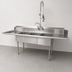 Thumbnail image #3 for BK Resources Soiled Dishtable and 3-Compartment Sink with Pre-Rinse Faucet, 100 Inch W x 30-1/2 Inch D x 44 Inch H, Left-to-Right Operation