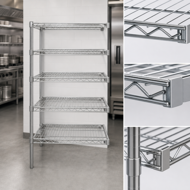 Product image #3 for Eagle Group 5-Tier Add-On Wire Shelving Unit, 24 x 18 x 74 Inches, Chrome-Plated