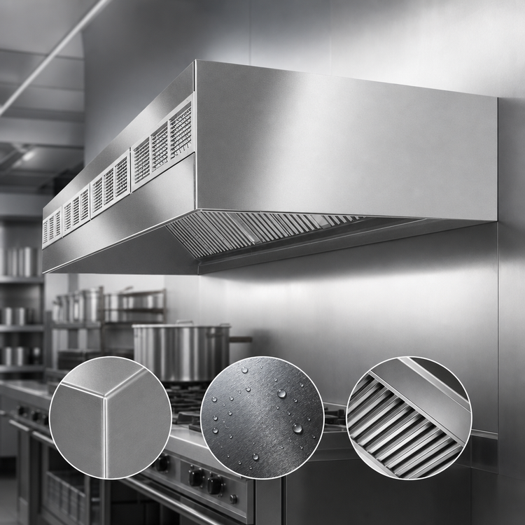 Product image #3 for Eagle SpecAir HEF96-102 102-Inch Wall Type Front Discharge Make-Up Air Exhaust Hood