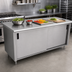 Thumbnail image #3 for Advance Tabco 120 x 36 Inch Enclosed Work Table with Sliding Door Cabinet Base and 14-Gauge 304 Stainless Steel Top