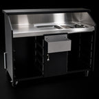 Thumbnail image #3 for Eagle Group Deluxe DPB-5-W Indoor Portable Bar, 63W x 24-3/8D x 48H, White Melamine/Black Formica, Stainless Work Surface, Ice Bin, Speed Rail