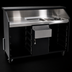 Thumbnail image #3 for Deluxe Indoor Portable Bar with Stainless Steel Work Surface, Ice Bin, Speed Rail, and Locking Cabinet