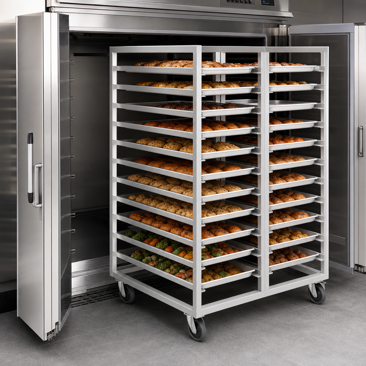 Product image #3 for Channel Manufacturing 414S-DOR Double-Section Side-Loading Stainless Steel Oven Rack, 20 Pan Capacity