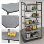 Thumbnail image #3 for Cambro Camshelving® Basics Plus CBU243684S5580 5-Shelf Solid Polymer Shelving Starter Unit, 24 x 36 x 84 in., Brushed Graphite