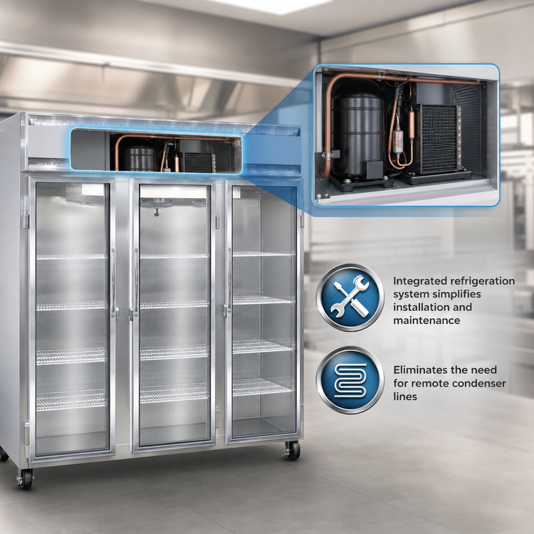 Product image #3 for Continental Refrigerator 3FNSAGD Three-Section Narrow Hinged Glass Door Display Freezer