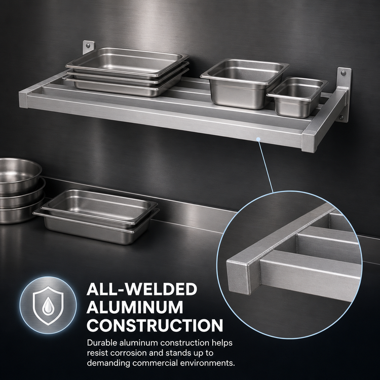 Product image #4 for New Age 2036HD Adjust-A-Shelf H.D. Series Wall-Mounted Aluminum Shelf, 36 x 20 Inches, 2,000 lb Capacity