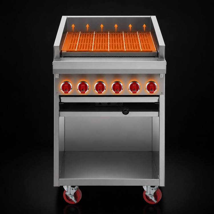 Product image #3 for American Range ADJF-36 36-Inch 6-Burner Adjustable Underfired Gas Charbroiler with Cabinet Base