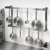 Thumbnail image #3 for BK Resources 48-Inch Wall-Mount Double Bar Stainless Steel Pot Rack with 8 Hooks
