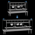 Thumbnail image #3 for Advance Tabco AUR-72 Adjustable Table-Mounted Stainless Steel Utensil Rack with 9 Plated Pot Hooks, 72 Inch