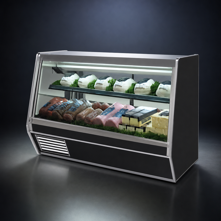 Product image #3 for Howard-McCray 32E Series 98-Inch Deli Meat & Cheese Full Service Case with Self-Contained Refrigeration, Straight Glass Front and LED Lighting
