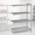 Thumbnail image #4 for Cambro Camshelving Premium 72-Inch Wide x 21-Inch Deep x 64-Inch High Add-On Polymer Shelving Unit, 4-Tier Vented and Solid, Speckled Gray