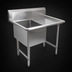 Thumbnail image #3 for John Boos B Series 1-Compartment Sink with Right Drainboard and 10-Inch Backsplash