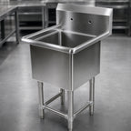 Thumbnail image #3 for John Boos Pro-Bowl 1PB16204 1-Compartment Stainless Steel Floor Sink, 16 x 20 x 14-Inch Bowl, 10-Inch Backsplash, 16-Gauge