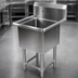 Thumbnail image #3 for John Boos Pro-Bowl 1-Compartment Stainless Steel Floor Sink with 16 x 20 x 14-Inch Bowl and 10-Inch Backsplash