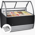 Thumbnail image #3 for Omcan Black Curved-Glass Gelato Display Showcase, 10 Pan Capacity, 55-Inch Wide