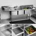 Thumbnail image #3 for Spec-Master FN Series Three-Compartment Coved Corner Stainless Steel Sink with Dual 30-Inch Drainboards, 126-Inch Wide