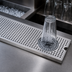 Thumbnail image #3 for Surface-Mount 8 Inch x 24 Inch Brushed Stainless Steel Drip Tray Trough with Glass Rinser