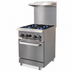 Thumbnail image #3 for IKON Cooking 24-Inch Commercial Natural Gas Range with 4 Open Burners, Static Oven, and Backriser