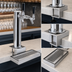 Thumbnail image #3 for Clamp-On 2-Faucet Countertop Draft Beer Tower with Chrome Finish and Stainless Steel Drip Tray