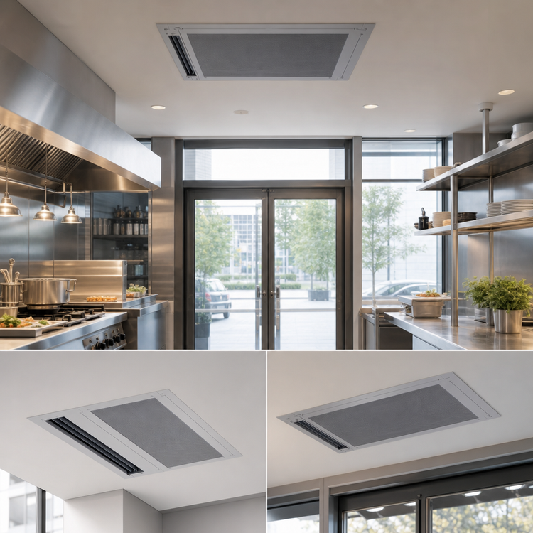 Product image #3 for Berner Architectural Recessed 16 Electric Heated In-Ceiling Air Curtain, 42 Inch, 1 HP Motor, 3-Phase, 14 kW