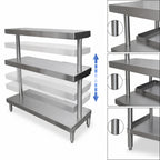 Thumbnail image #3 for BK Resources EQ-PS72 Adjustable Stainless Steel Plate Shelf for Compatible Work Shelf, 10 x 73 x 3.5 Inches