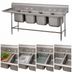 Thumbnail image #3 for Advance Tabco Regaline 4-Compartment Sink with Left-Hand Drainboard, 20