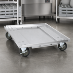 Thumbnail image #3 for Cres Cor 500026 Aluminum Dish and Glass Rack Transport Dolly, Handleless, 5-Inch Swivel Casters, 2 Braking Casters