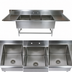 Thumbnail image #3 for John Boos Pro-Bowl 3-Compartment Stainless Steel Sink with Left and Right 24-Inch Drainboards