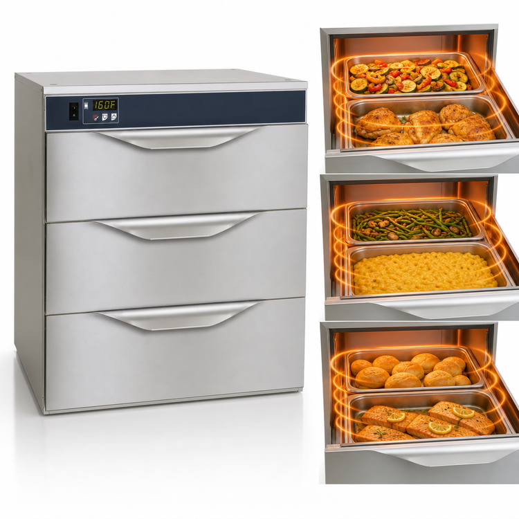 Product image #3 for Alto-Shaam Halo Heat 3-Drawer Freestanding Vented Drawer Warmer