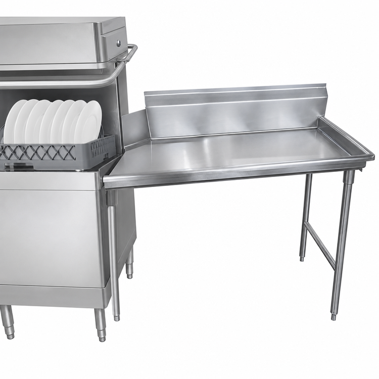 Product image #3 for Advance Tabco Right-Attach Straight Dish Table with 10-1/2 Inch Backsplash, 47 x 30 Inches