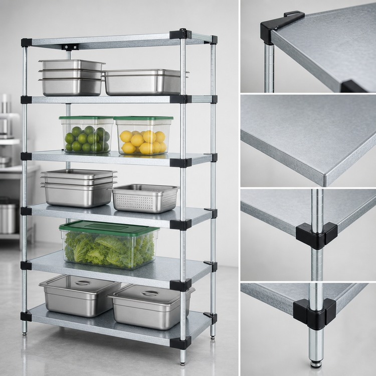 Product image #3 for Quantum Stationary Solid Shelving Starter Kit, 30"W x 18"D x 54"H, 5 Shelves