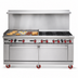 Thumbnail image #3 for American Range 72-Inch Gas Restaurant Range with 36-Inch Griddle, 6 Open Burners, Standard Oven, and Storage Base