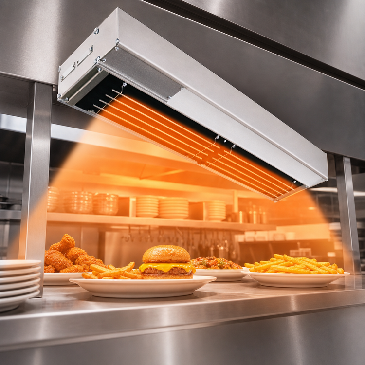 Product image #3 for Hatco Glo-Ray Dual Lighted Infra-Black Strip Heater, 36 Inch Wide, 6 Inch Spacer