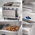 Thumbnail image #3 for Comstock-Castle 48-Inch Commercial Gas Range with 18-Inch Griddle, 30-Inch Char-Broiler, 31-Inch Oven, Cabinet Base, and High Backguard