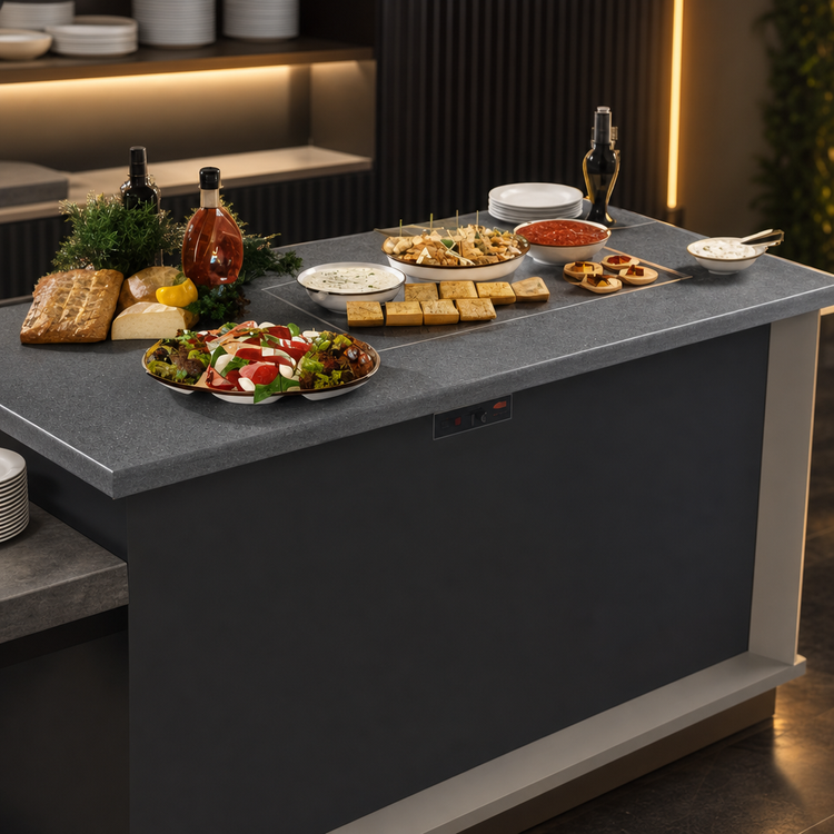 Product image #3 for Hatco Glo-Ray Simulated Stone Built-In Rectangular Heated Shelf, 73-5/8 x 19-5/8 Inch