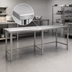 Thumbnail image #3 for Eagle Deluxe Series Stainless Steel Flat Top Work Table, 72 x 36 Inch, Tubular Base